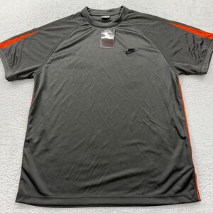 Vintage NWT Nike Men's Gray Orange Athletic T-Shirt Size Large Active Dri-FIT